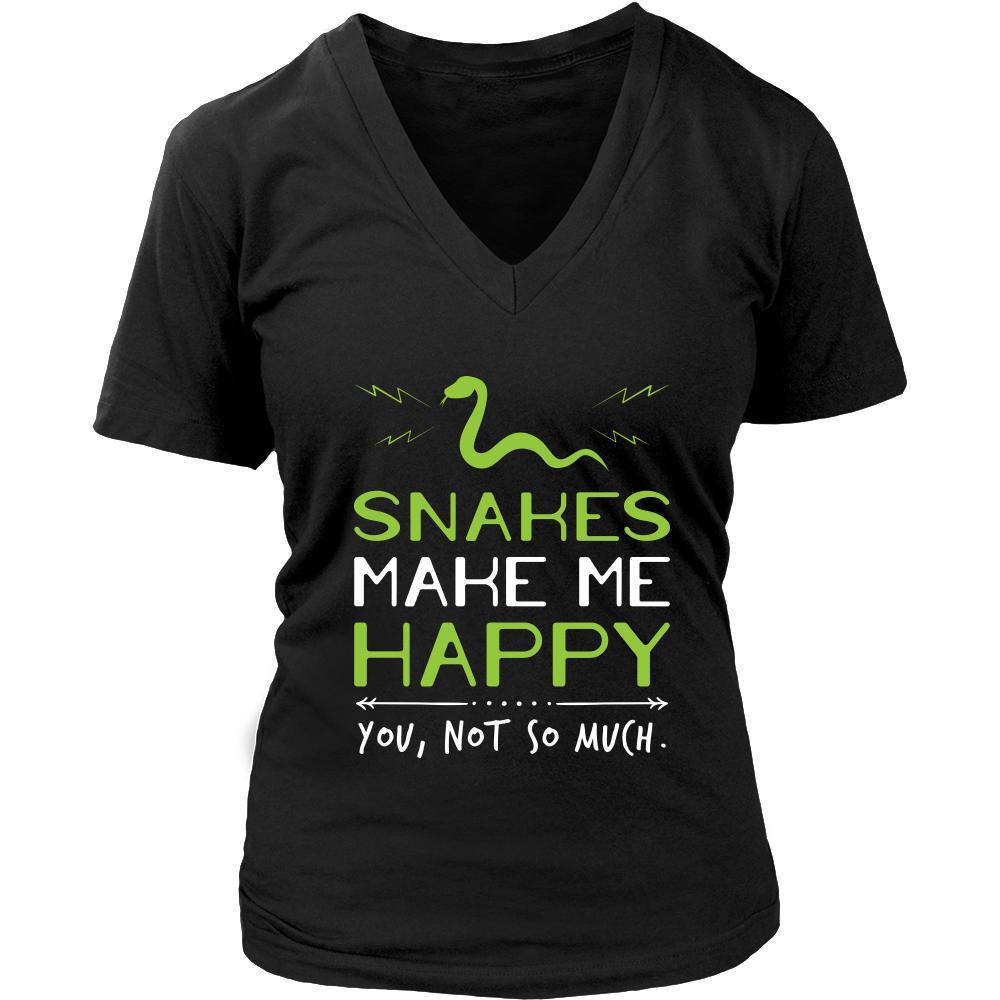 Snake Shirt - Snakes Make Me Happy - Animal Lover Gift-T-shirt-Teelime | shirts-hoodies-mugs