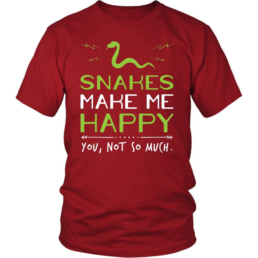 Snake Shirt - Snakes Make Me Happy - Animal Lover Gift-T-shirt-Teelime | shirts-hoodies-mugs