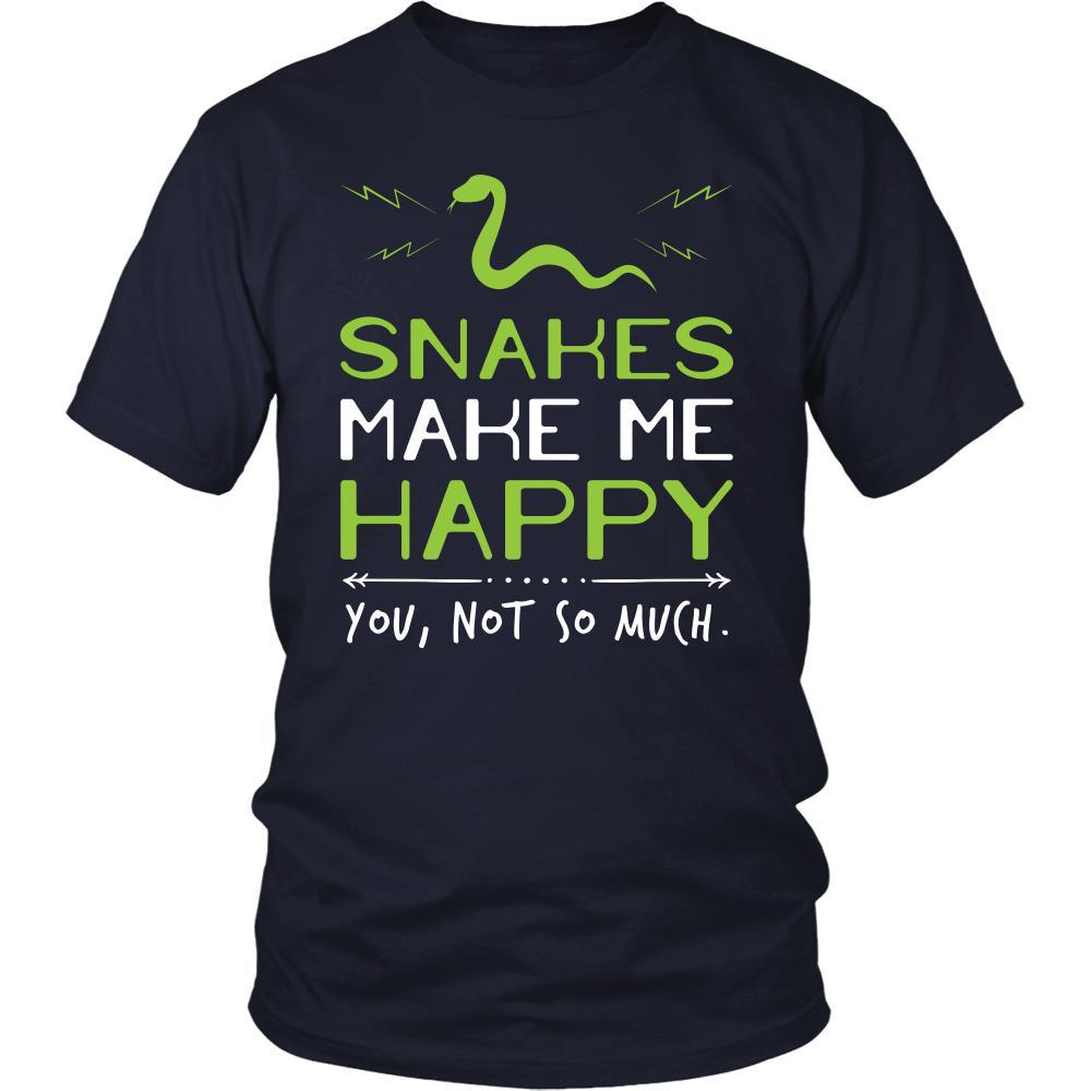 Snake Shirt - Snakes Make Me Happy - Animal Lover Gift-T-shirt-Teelime | shirts-hoodies-mugs