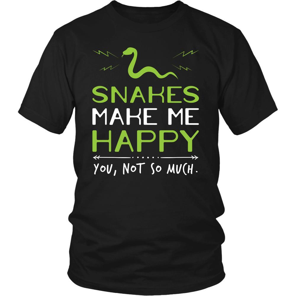 Snake Shirt - Snakes Make Me Happy - Animal Lover Gift-T-shirt-Teelime | shirts-hoodies-mugs