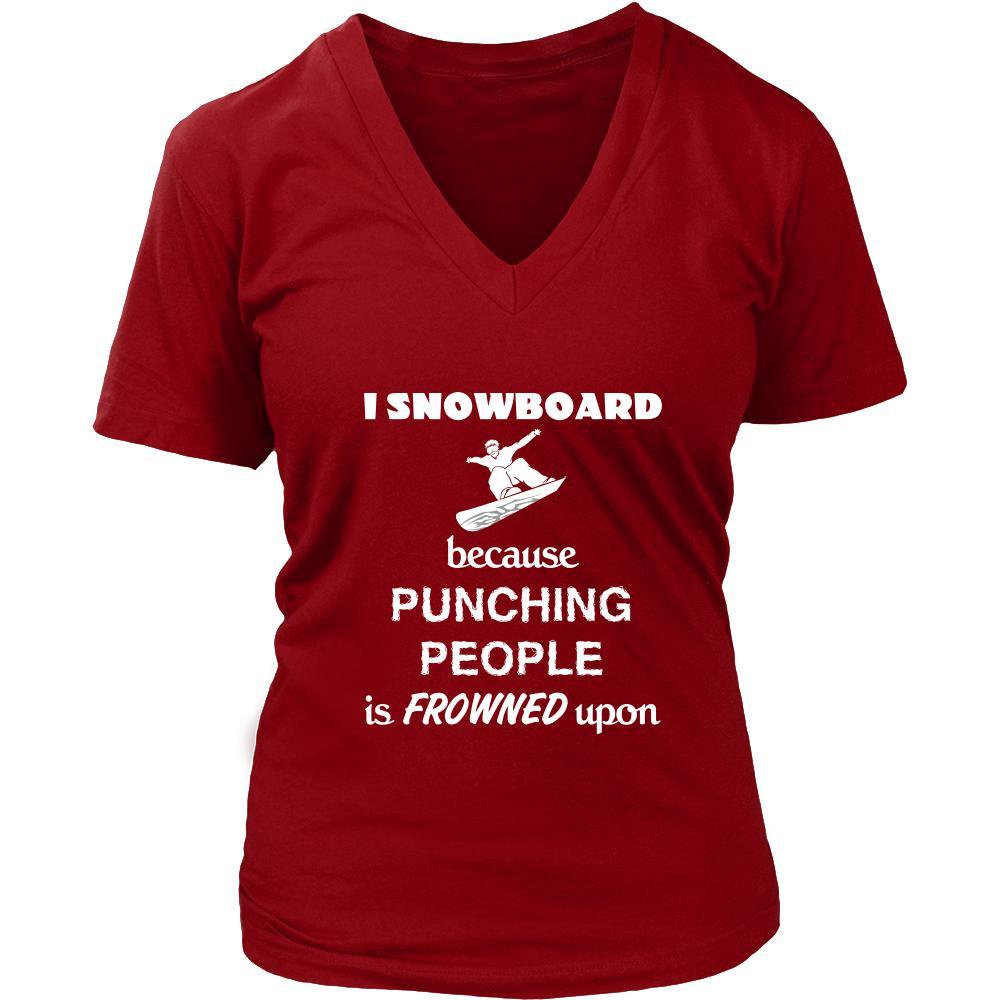Snowboarding - I Snowboard because punching people is frowned upon - Snow Board Hobby Shirt-T-shirt-Teelime | shirts-hoodies-mugs