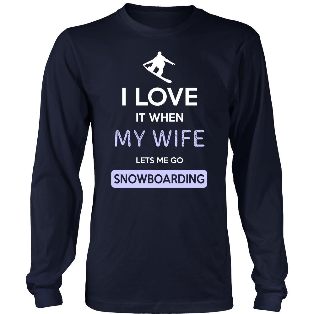 Snowboarding Shirt - I love it when my wife lets me go Snowboarding - Hobby Gift-T-shirt-Teelime | shirts-hoodies-mugs