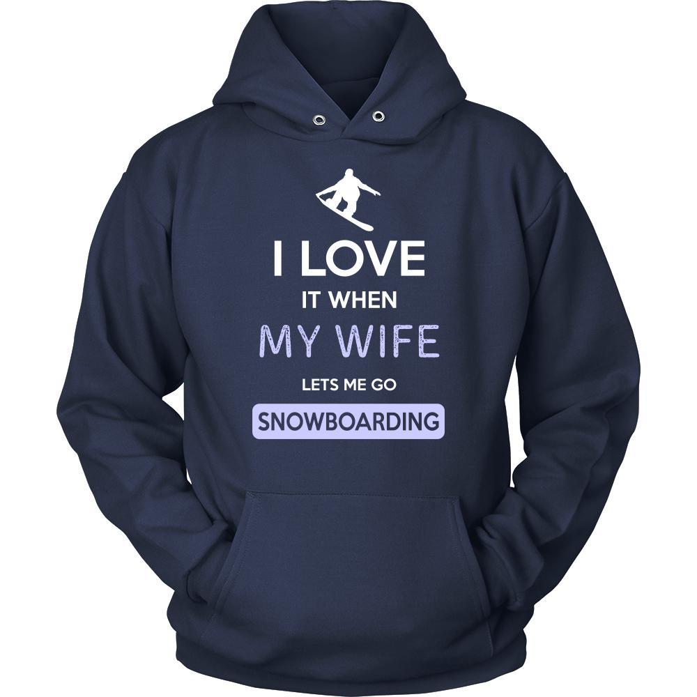 Snowboarding Shirt - I love it when my wife lets me go Snowboarding - Hobby Gift-T-shirt-Teelime | shirts-hoodies-mugs