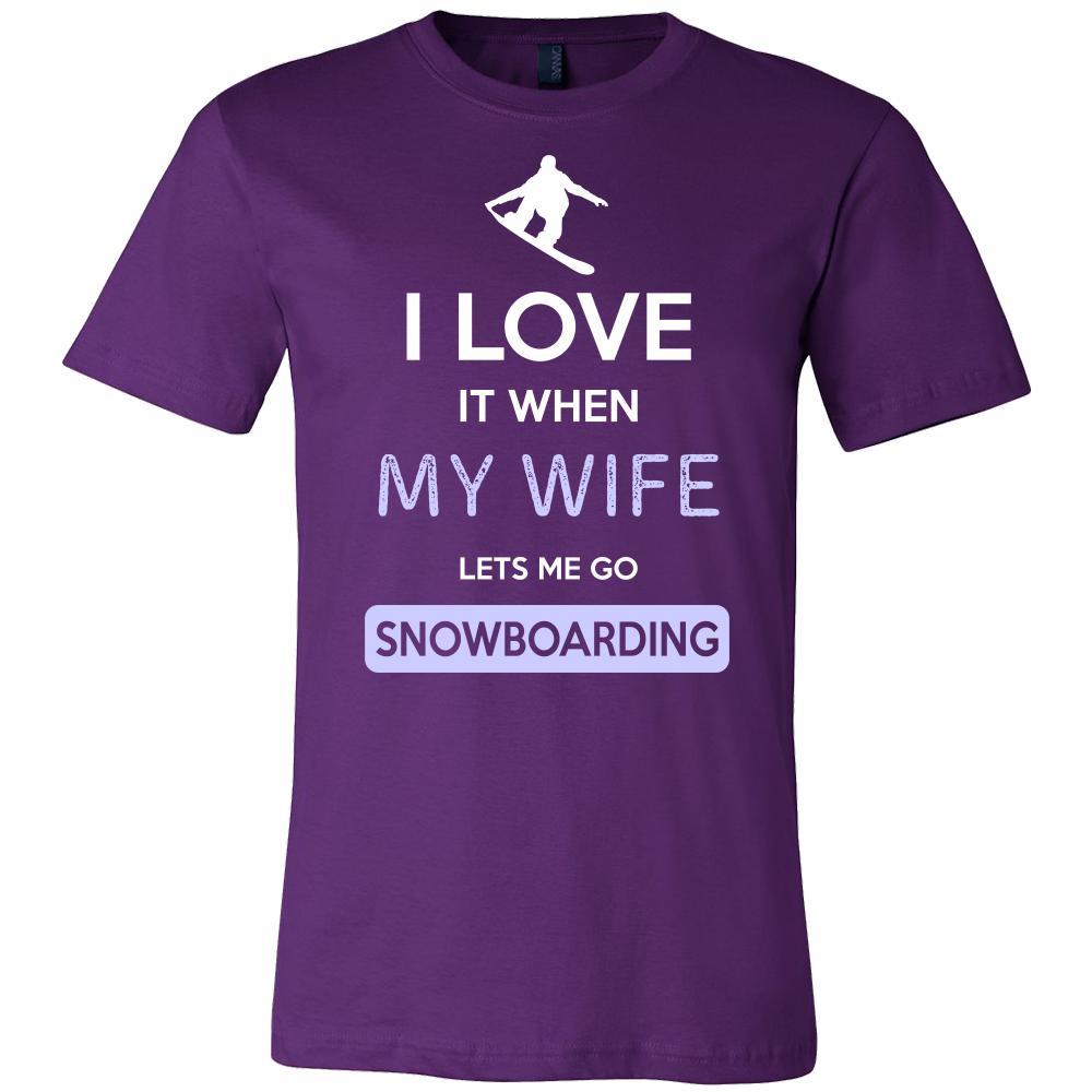 Snowboarding Shirt - I love it when my wife lets me go Snowboarding - Hobby Gift-T-shirt-Teelime | shirts-hoodies-mugs