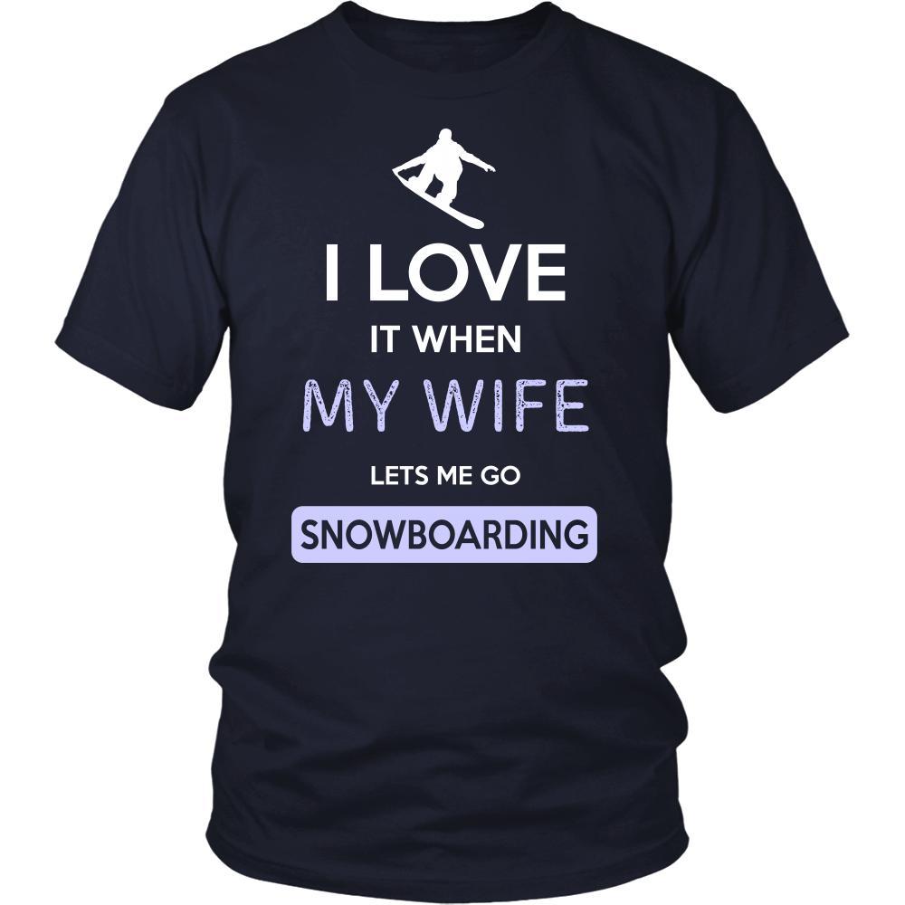 Snowboarding Shirt - I love it when my wife lets me go Snowboarding - Hobby Gift-T-shirt-Teelime | shirts-hoodies-mugs