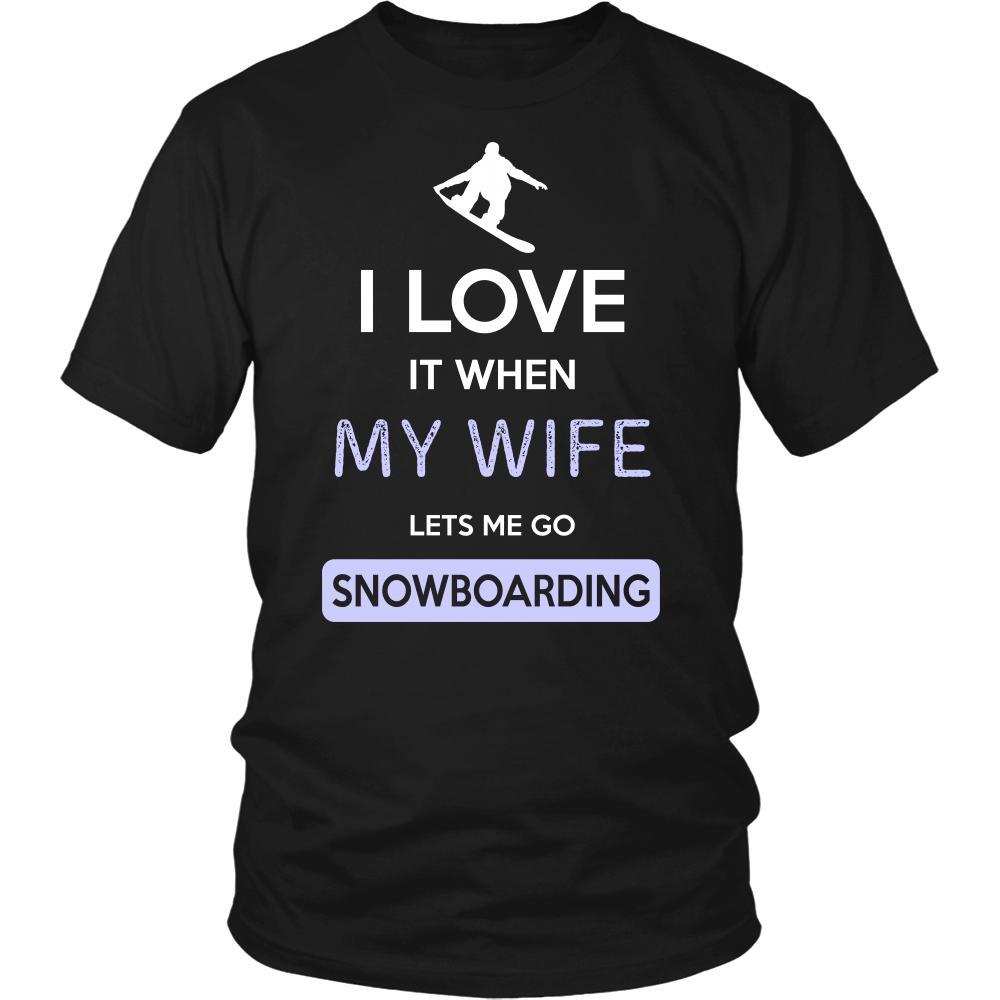 Snowboarding Shirt - I love it when my wife lets me go Snowboarding - Hobby Gift-T-shirt-Teelime | shirts-hoodies-mugs