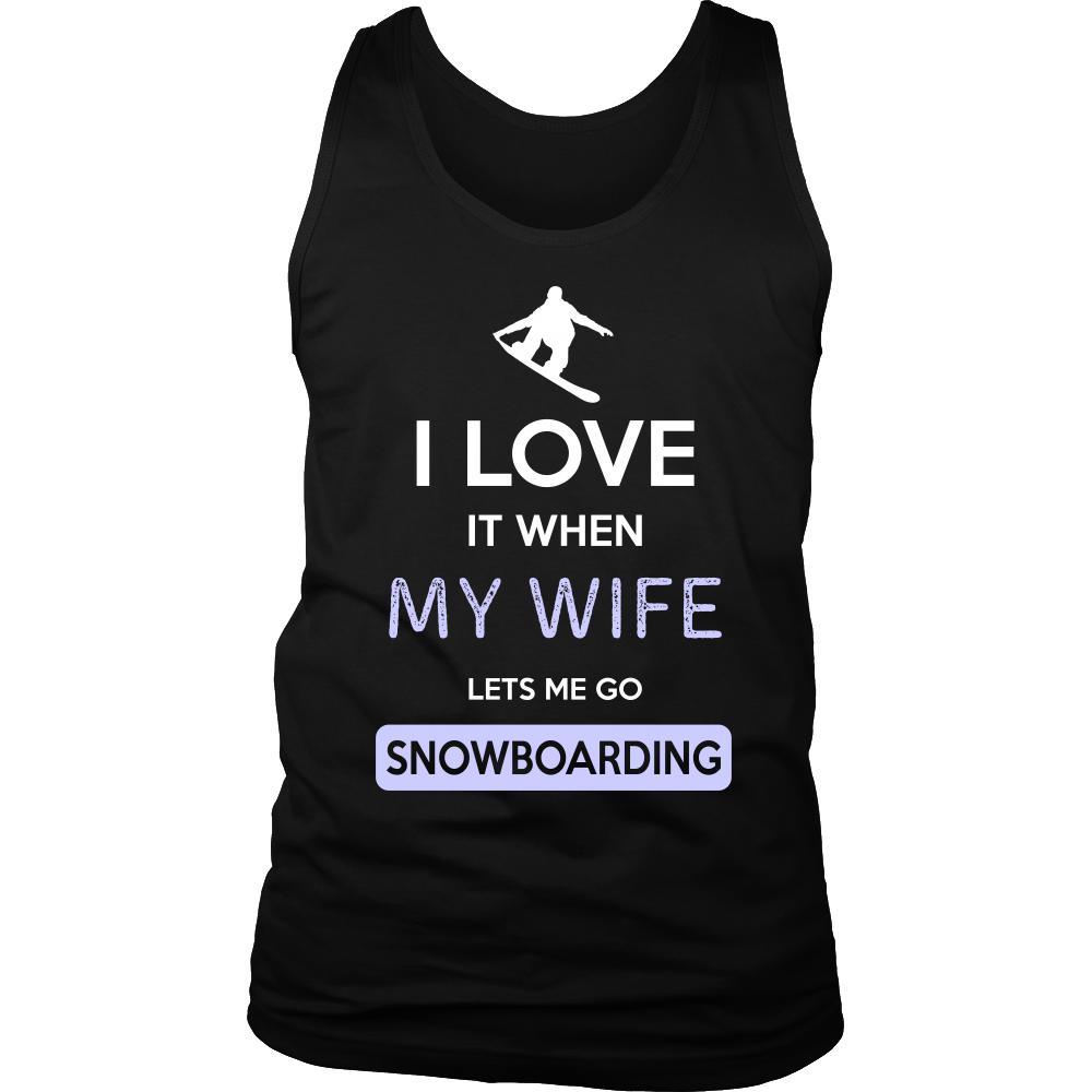 Snowboarding Shirt - I love it when my wife lets me go Snowboarding - Hobby Gift-T-shirt-Teelime | shirts-hoodies-mugs