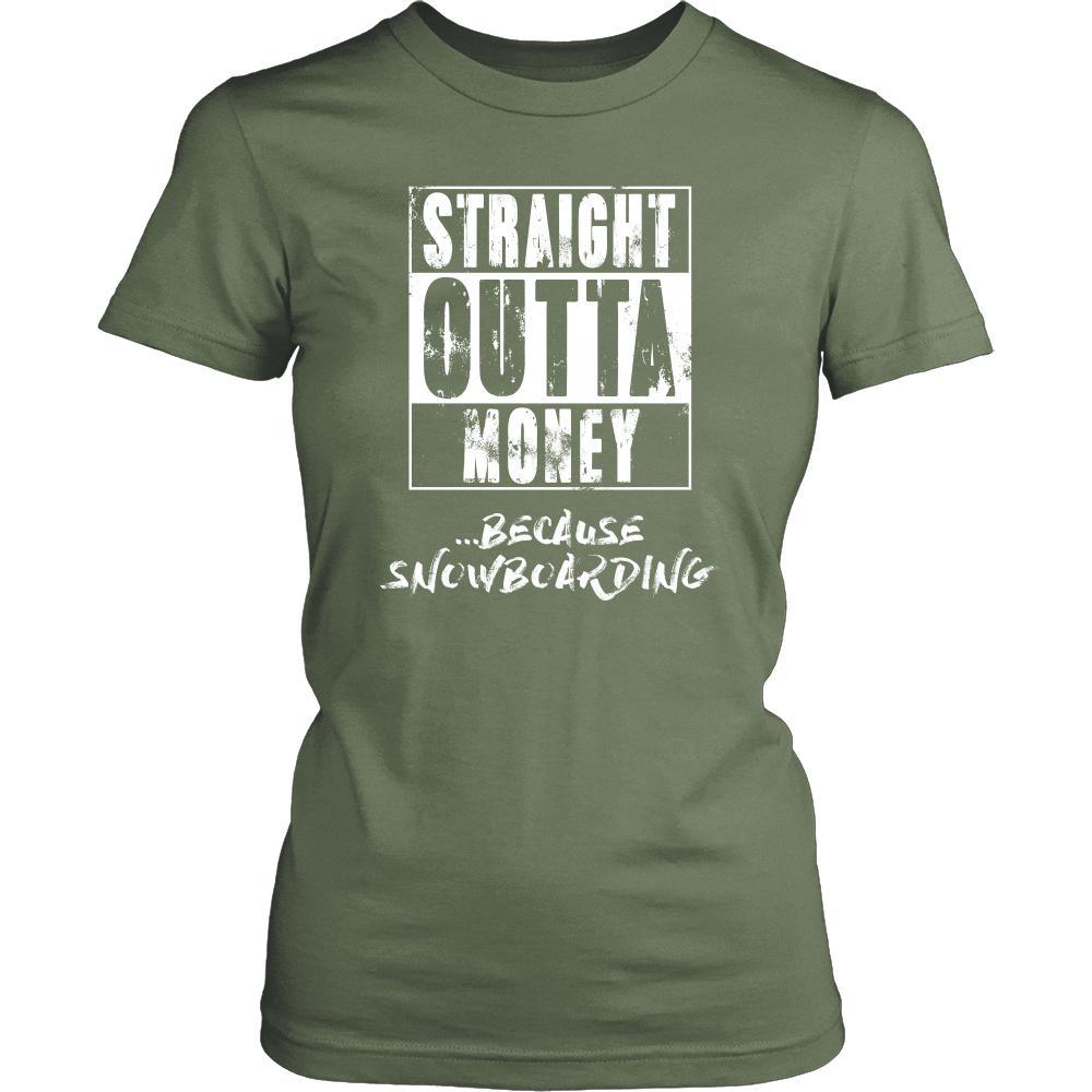 Snowboarding Shirt - Straight outta money ...because Snowboarding- Hobby Gift-T-shirt-Teelime | shirts-hoodies-mugs