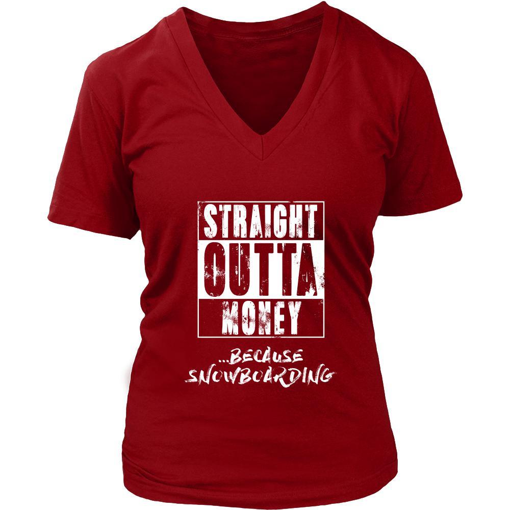 Snowboarding Shirt - Straight outta money ...because Snowboarding- Hobby Gift-T-shirt-Teelime | shirts-hoodies-mugs