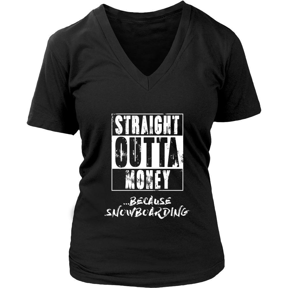 Snowboarding Shirt - Straight outta money ...because Snowboarding- Hobby Gift-T-shirt-Teelime | shirts-hoodies-mugs