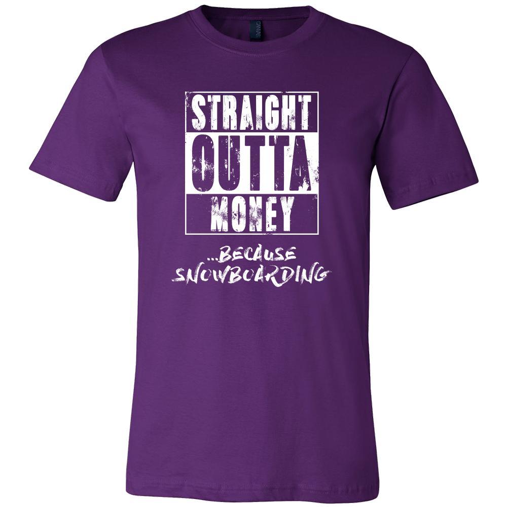 Snowboarding Shirt - Straight outta money ...because Snowboarding- Hobby Gift-T-shirt-Teelime | shirts-hoodies-mugs