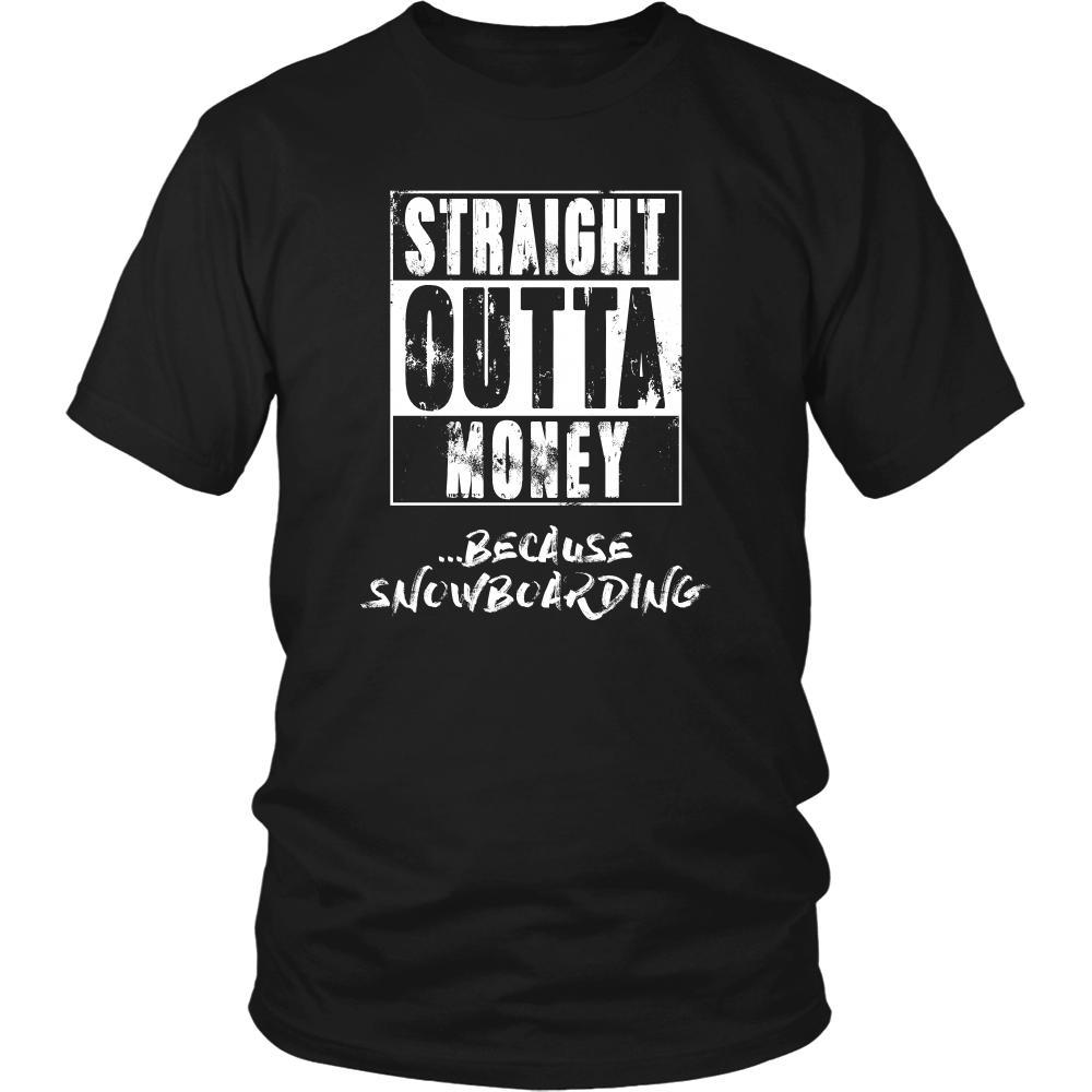 Snowboarding Shirt - Straight outta money ...because Snowboarding- Hobby Gift-T-shirt-Teelime | shirts-hoodies-mugs