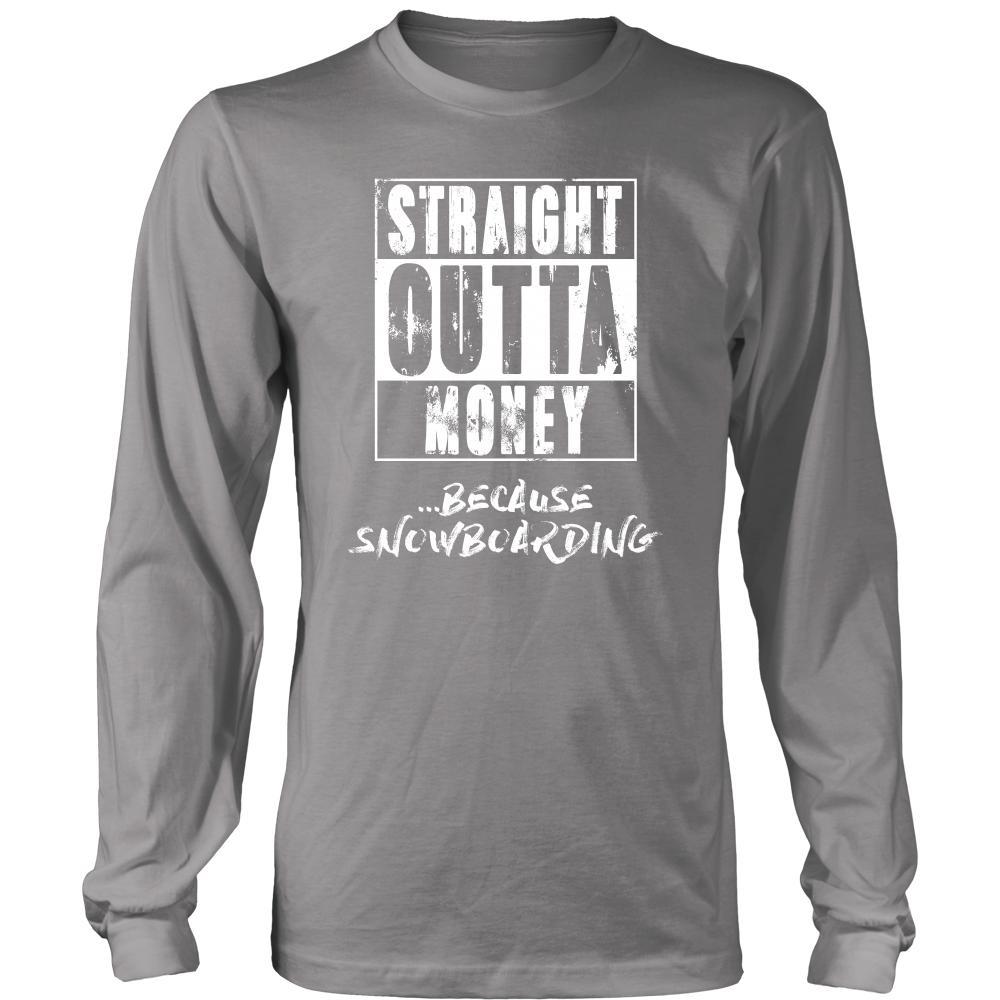 Snowboarding Shirt - Straight outta money ...because Snowboarding- Hobby Gift-T-shirt-Teelime | shirts-hoodies-mugs