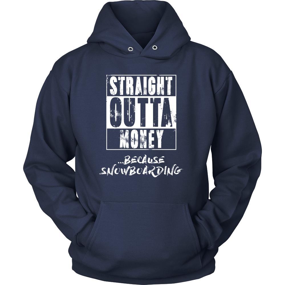 Snowboarding Shirt - Straight outta money ...because Snowboarding- Hobby Gift-T-shirt-Teelime | shirts-hoodies-mugs