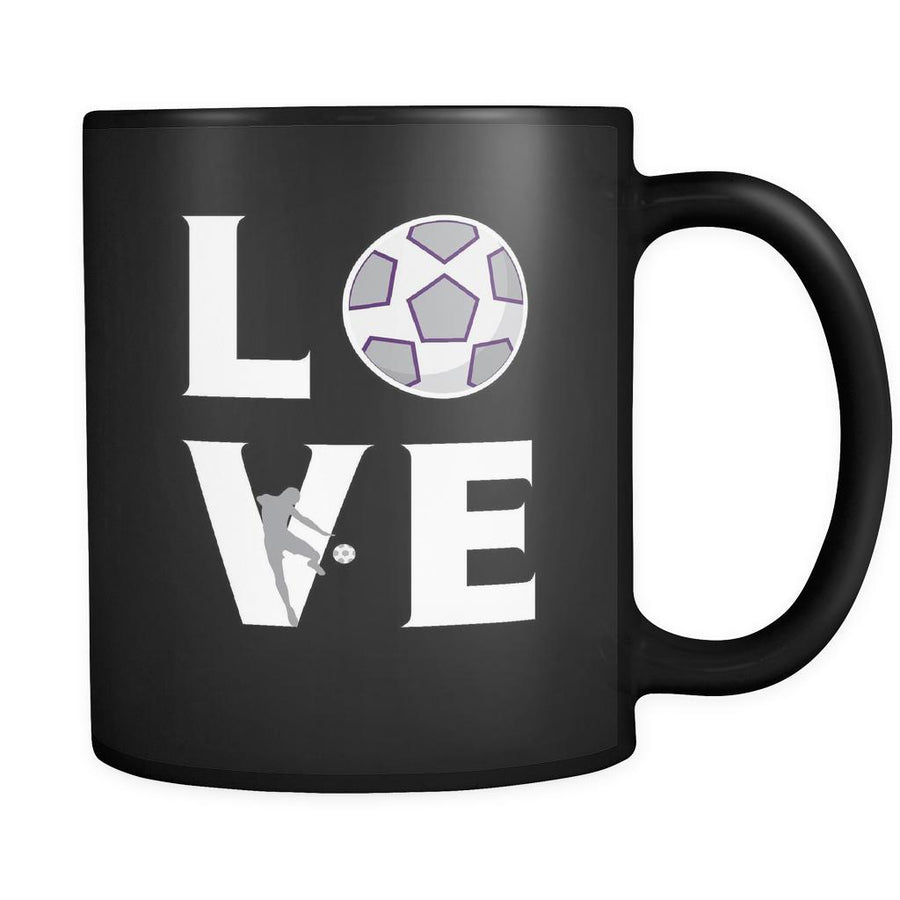 Soccer - LOVE Soccer - 11oz Black Mug-Drinkware-Teelime | shirts-hoodies-mugs