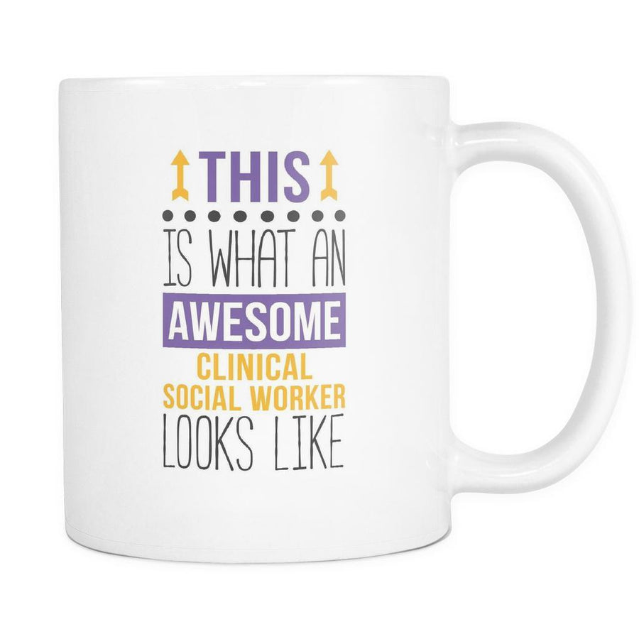 Social Worker mug - Awesome Clinical Social Worker-Drinkware-Teelime | shirts-hoodies-mugs