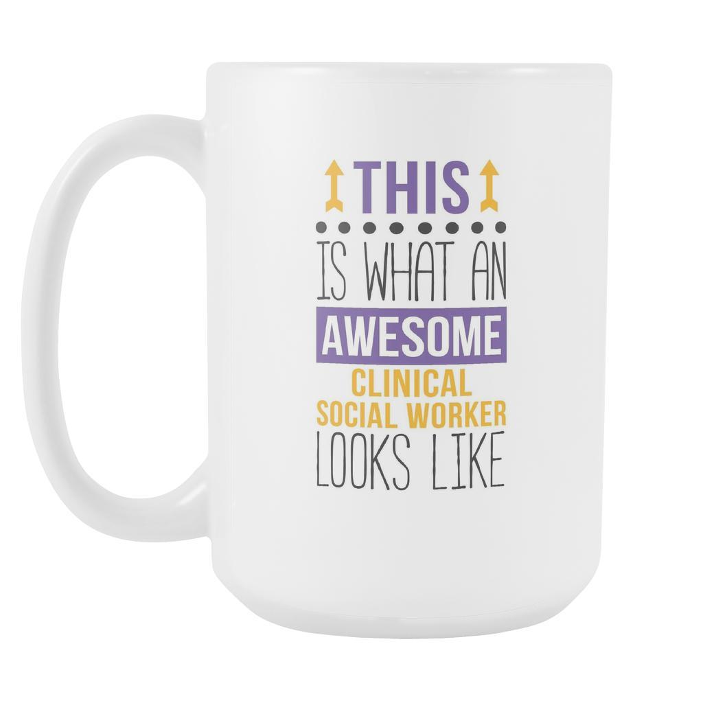 Social Worker mug - This is what an Awesome Clinical Social Worker-Drinkware-Teelime | shirts-hoodies-mugs