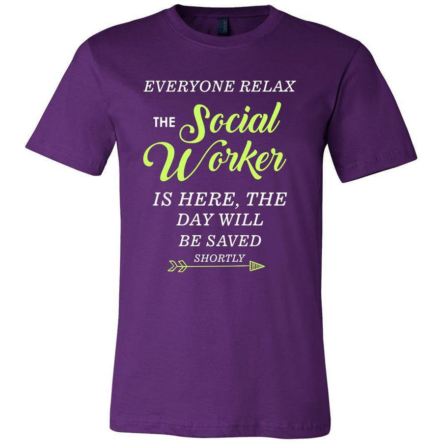 Social Worker Shirt - Everyone relax the Social Worker is here, the day will be save shortly - Profession Gift-T-shirt-Teelime | shirts-hoodies-mugs