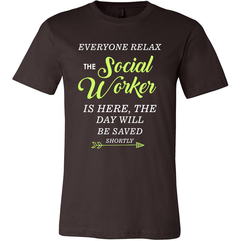 Social Worker Shirt - Everyone relax the Social Worker is here, the day will be save shortly - Profession Gift-T-shirt-Teelime | shirts-hoodies-mugs