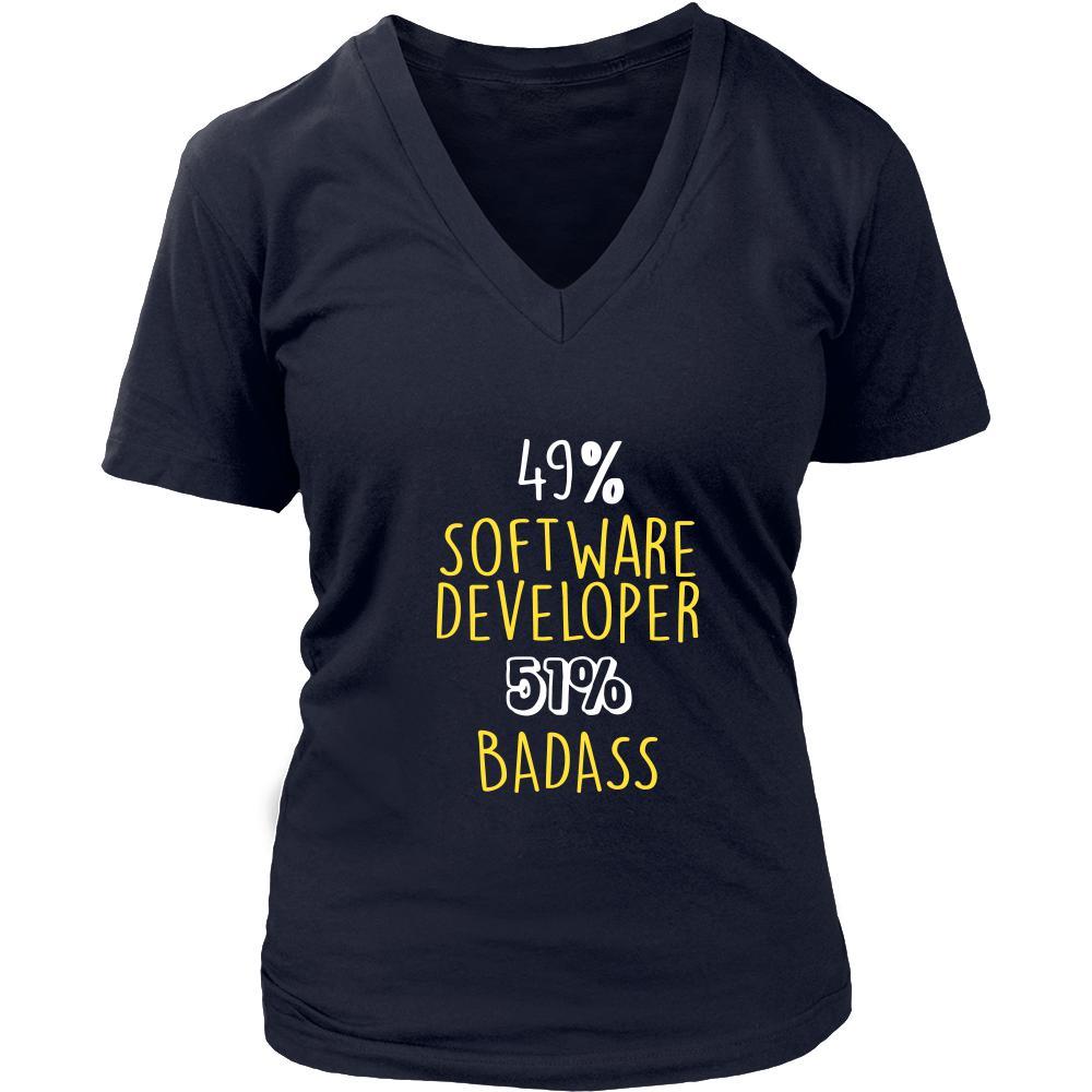 Software Developer Shirt - 49% Software Developer 51% Badass Profession-T-shirt-Teelime | shirts-hoodies-mugs