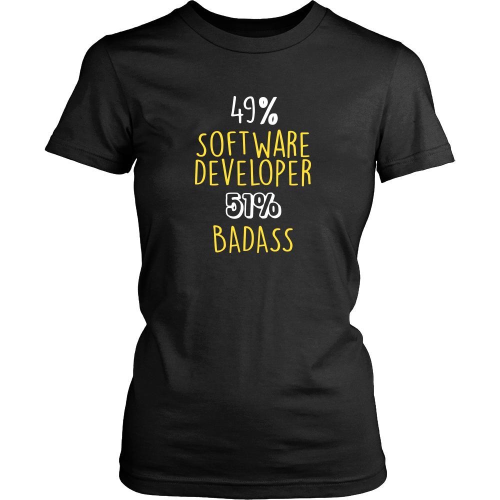 Software Developer Shirt - 49% Software Developer 51% Badass Profession-T-shirt-Teelime | shirts-hoodies-mugs