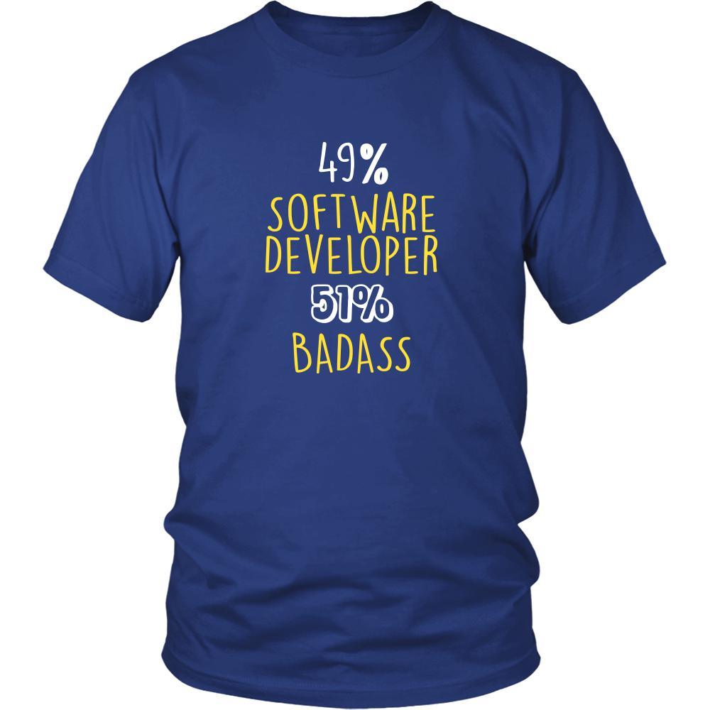 Software Developer Shirt - 49% Software Developer 51% Badass Profession-T-shirt-Teelime | shirts-hoodies-mugs