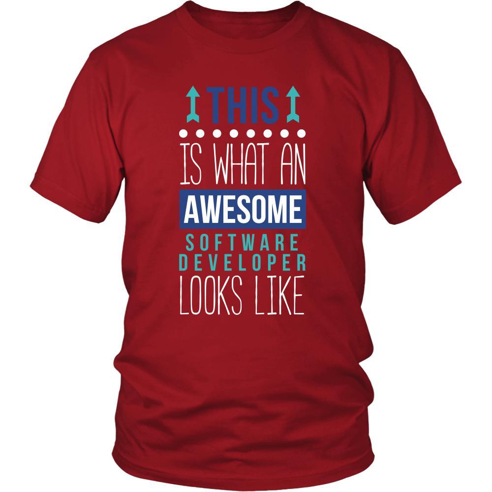 Software developer Shirt This is what an awesome Software developer looks like Profession Gift-T-shirt-Teelime | shirts-hoodies-mugs