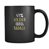 Soldier 49% Soldier 51% Badass 11oz Black Mug-Drinkware-Teelime | shirts-hoodies-mugs