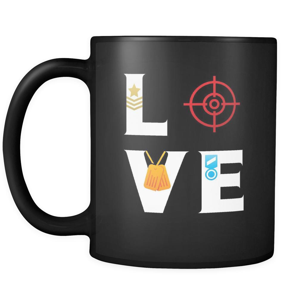 Soldier mug - LOVE Soldier - 11oz Black Mug-Drinkware-Teelime | shirts-hoodies-mugs