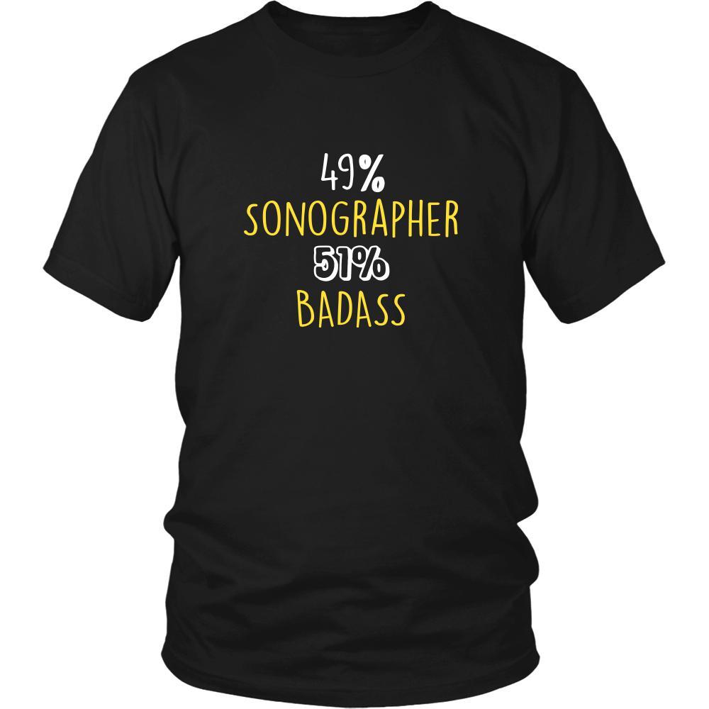Sonographer Shirt - 49% Sonographer 51% Badass Profession-T-shirt-Teelime | shirts-hoodies-mugs