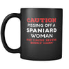 Spaniard Caution Pissing Off A Spaniard Woman May Cause Severe Bodily Harm 11oz Black Mug-Drinkware-Teelime | shirts-hoodies-mugs