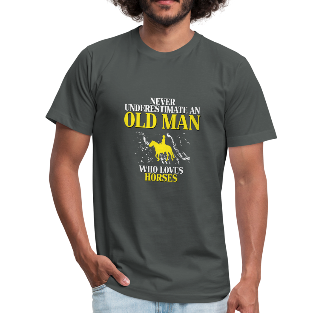 Horse Shirt - Never underestimate an old man who loves horses Unisex Canvas T-Shirt-Unisex Jersey T-Shirt by Bella + Canvas-Teelime | shirts-hoodies-mugs