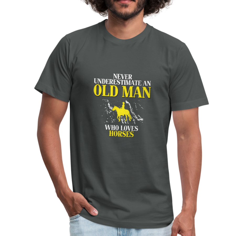Horse Shirt - Never underestimate an old man who loves horses Unisex Canvas T-Shirt-Unisex Jersey T-Shirt by Bella + Canvas-Teelime | shirts-hoodies-mugs
