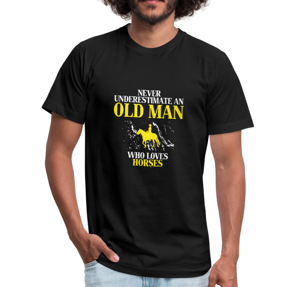 Horse Shirt - Never underestimate an old man who loves horses Unisex Canvas T-Shirt-Unisex Jersey T-Shirt by Bella + Canvas-Teelime | shirts-hoodies-mugs