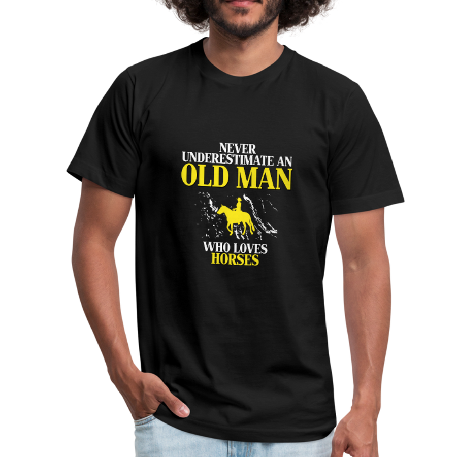 Horse Shirt - Never underestimate an old man who loves horses Unisex Canvas T-Shirt-Unisex Jersey T-Shirt by Bella + Canvas-Teelime | shirts-hoodies-mugs