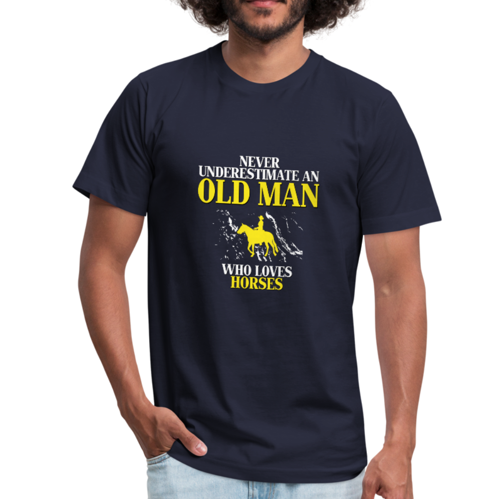 Horse Shirt - Never underestimate an old man who loves horses Unisex Canvas T-Shirt-Unisex Jersey T-Shirt by Bella + Canvas-Teelime | shirts-hoodies-mugs