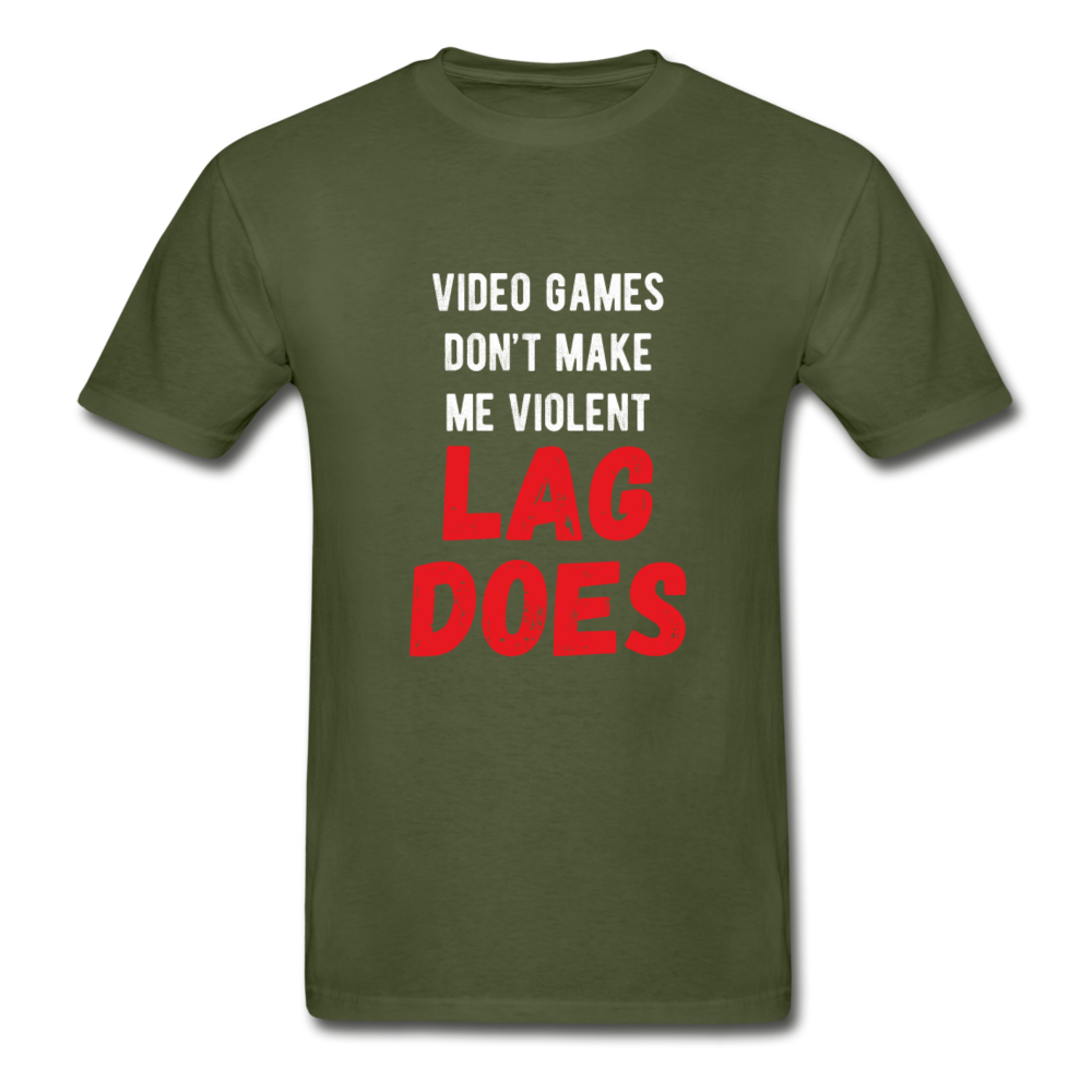 Video Games Don't Make Me Violent Lag Does Unisex T-Shirt-Hanes Adult Tagless T-Shirt-Teelime | shirts-hoodies-mugs