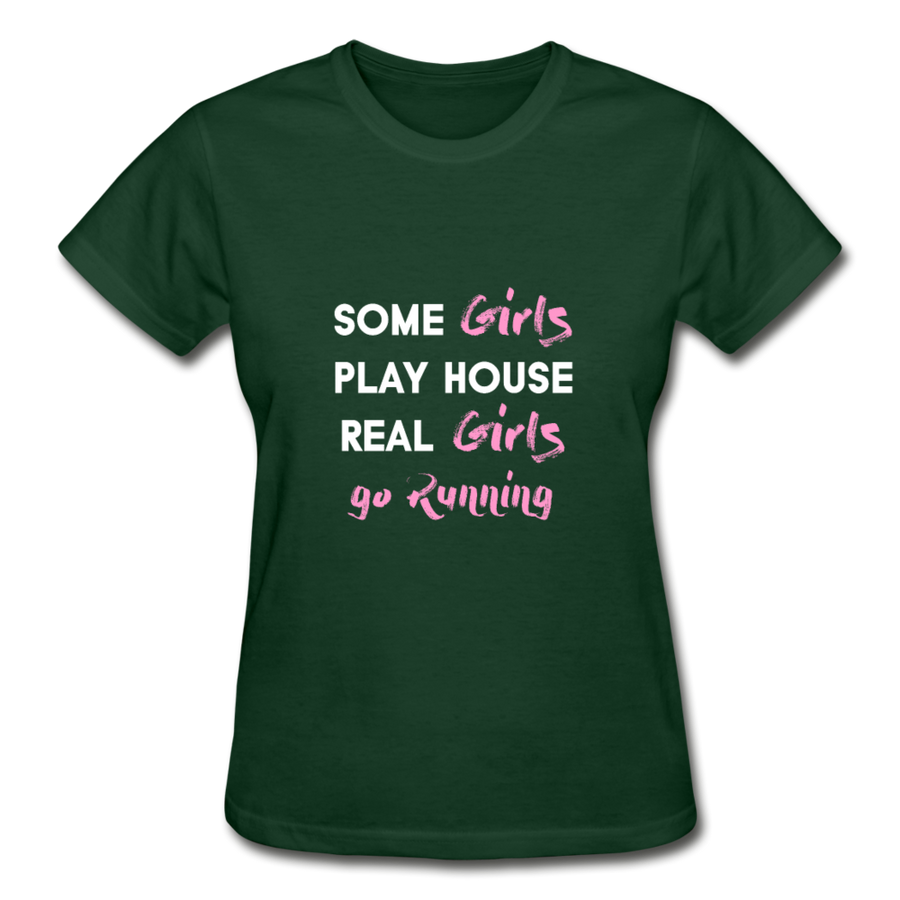 Some Girls Play House, Real Girls Go Running Gildan Ultra Cotton Ladies T-Shirt-Gildan Ultra Cotton Ladies T-Shirt-Teelime | shirts-hoodies-mugs