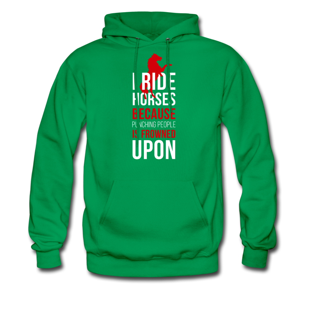 I Ride Horses Because Punching People is Frowned Upon Unisex Hoodie-Men's Hoodie-Teelime | shirts-hoodies-mugs
