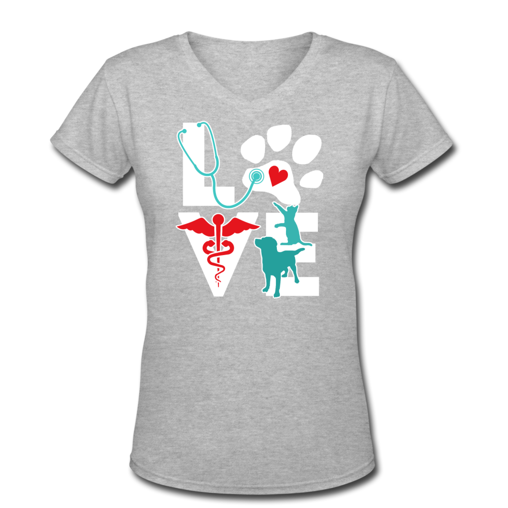 Veterinarian Love Cat and Dog Women's V-Neck T-Shirt-Women's V-Neck T-Shirt-Teelime | shirts-hoodies-mugs