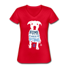 Home is Where My Pitbull Is Women's V-Neck T-Shirt-Women's V-Neck T-Shirt-Teelime | shirts-hoodies-mugs