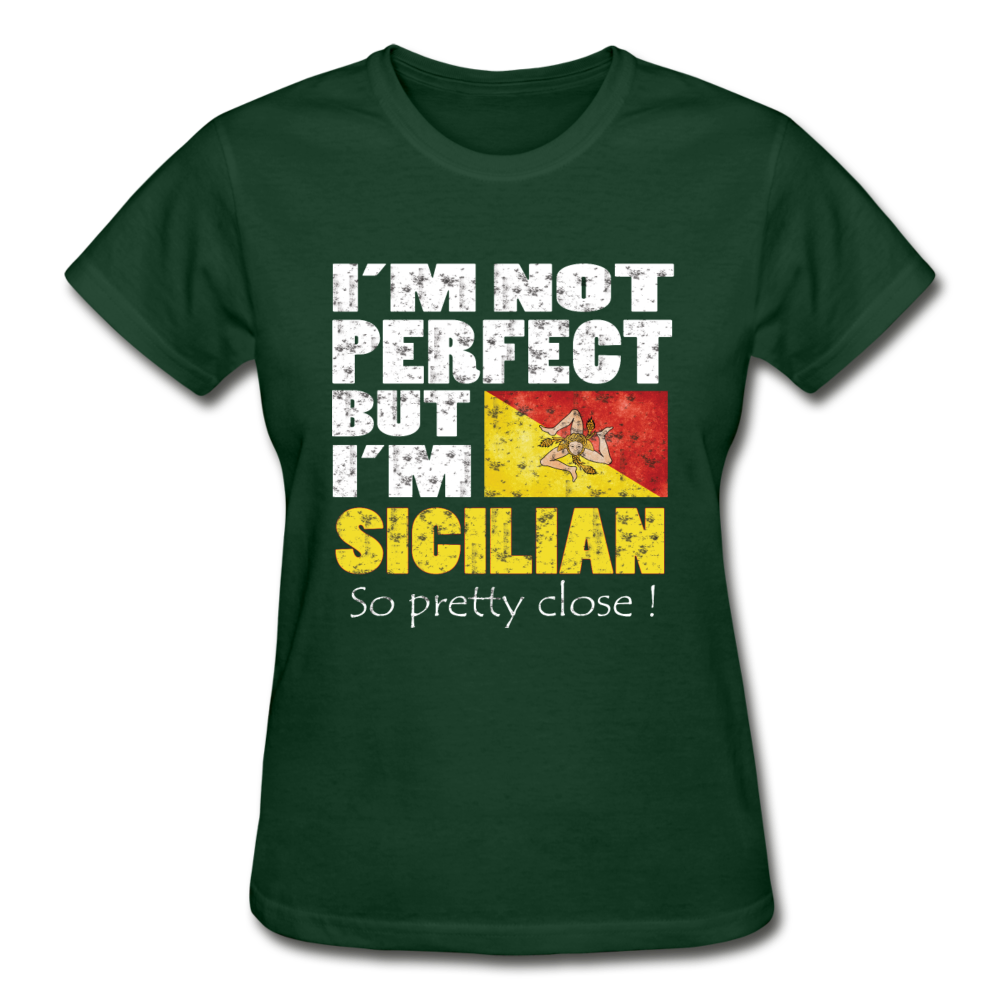 I'm not perfect but I'm Sicilian. So pretty close Gildan Ultra Cotton Ladies T-Shirt-Gildan Ultra Cotton Ladies T-Shirt-Teelime | shirts-hoodies-mugs