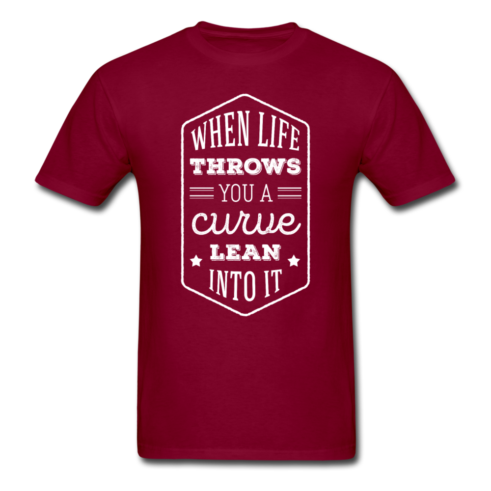 When Life Throws You a Curve Lean Into It Unisex T-Shirt-Unisex Classic T-Shirt | Fruit of the Loom 3930-Teelime | shirts-hoodies-mugs
