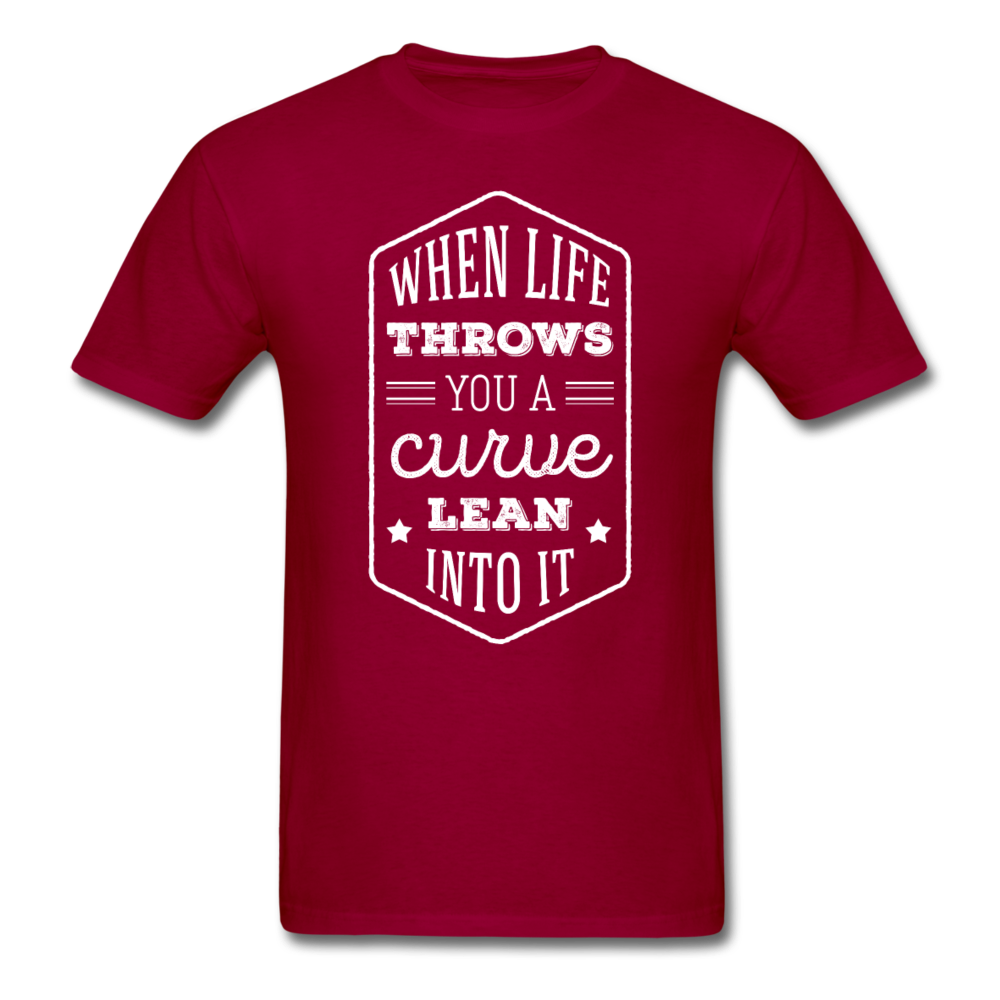 When Life Throws You a Curve Lean Into It Unisex T-Shirt-Unisex Classic T-Shirt | Fruit of the Loom 3930-Teelime | shirts-hoodies-mugs