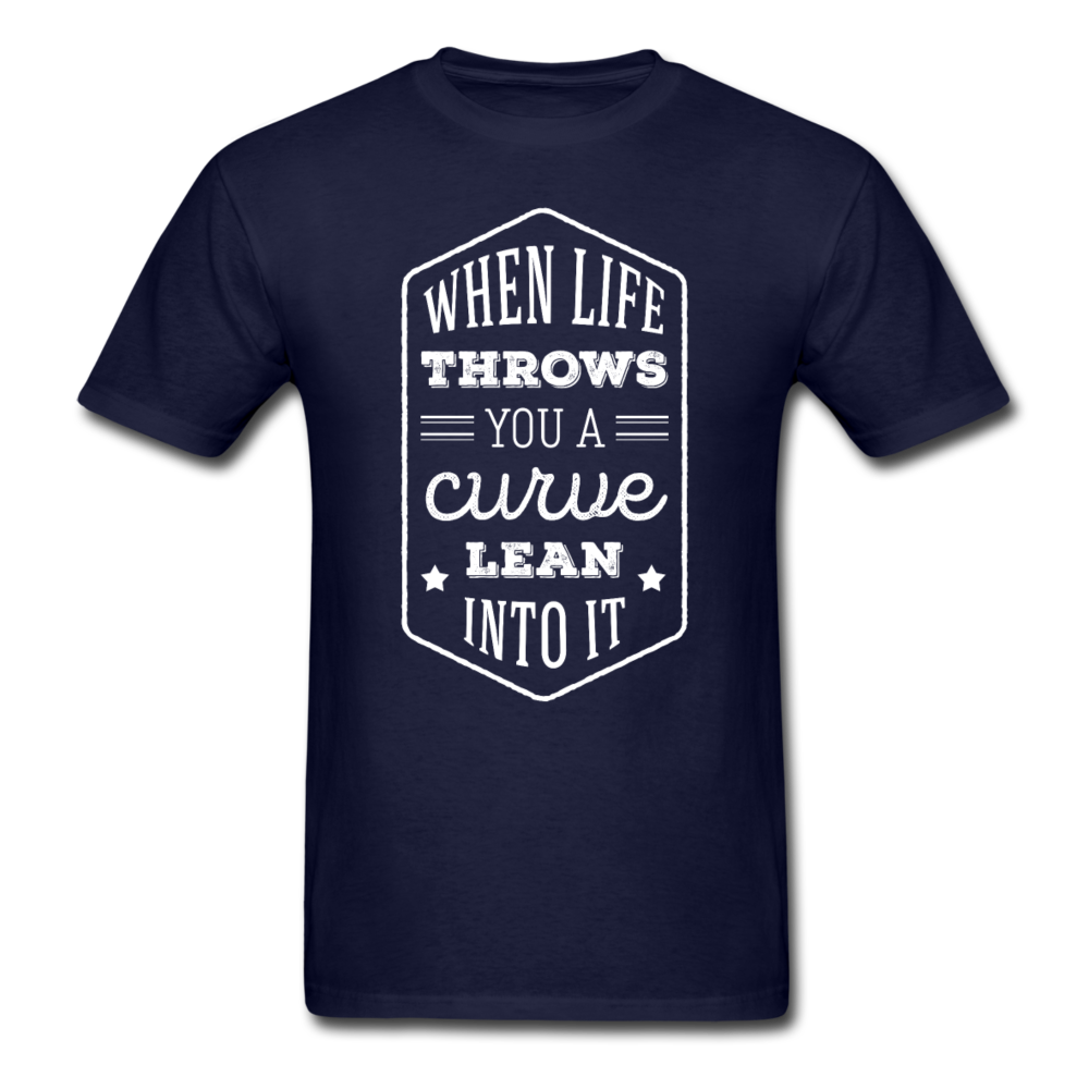 When Life Throws You a Curve Lean Into It Unisex T-Shirt-Unisex Classic T-Shirt | Fruit of the Loom 3930-Teelime | shirts-hoodies-mugs