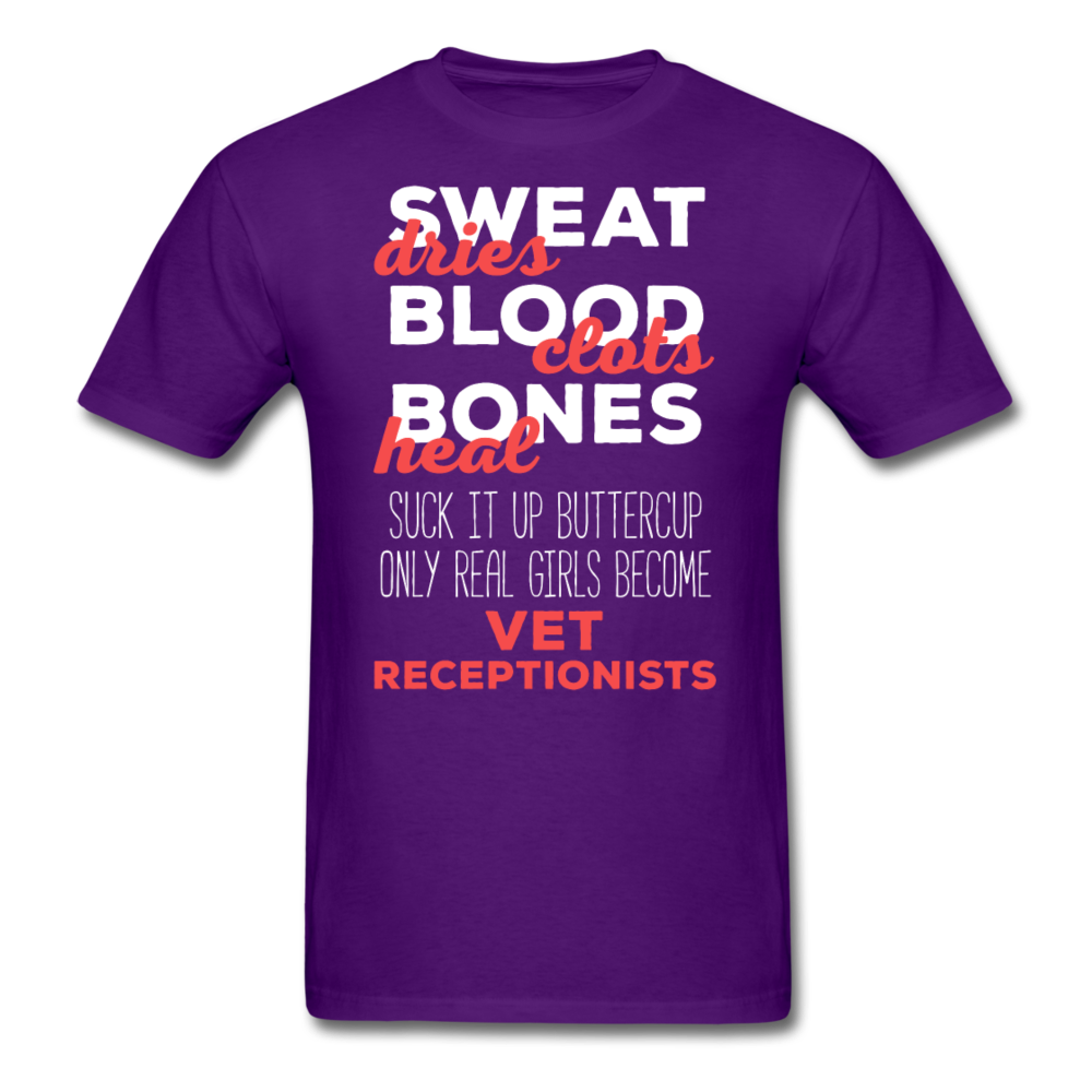 Suck It Up Buttercup Only Real Girls Become Vet Receptionists Unisex T-Shirt-Unisex Classic T-Shirt | Fruit of the Loom 3930-Teelime | shirts-hoodies-mugs