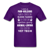 I am a paw-holding animal-loving fur-shaving Vet Tech Unisex T-Shirt-Unisex Classic T-Shirt | Fruit of the Loom 3930-Teelime | shirts-hoodies-mugs