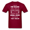 I am a paw-holding animal-loving fur-shaving Vet Tech Unisex T-Shirt-Unisex Classic T-Shirt | Fruit of the Loom 3930-Teelime | shirts-hoodies-mugs