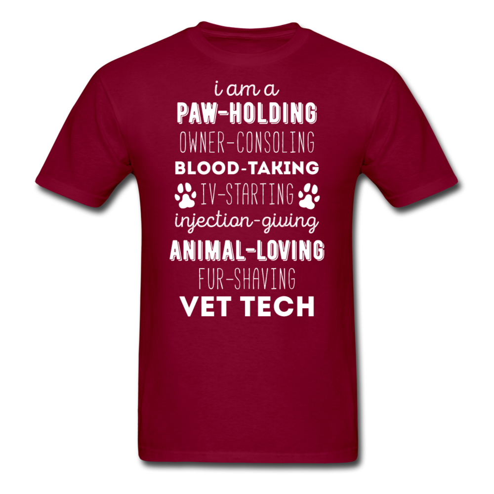 I am a paw-holding animal-loving fur-shaving Vet Tech Unisex T-Shirt-Unisex Classic T-Shirt | Fruit of the Loom 3930-Teelime | shirts-hoodies-mugs