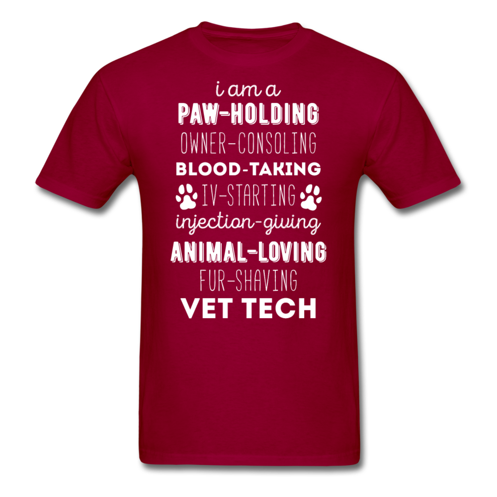I am a paw-holding animal-loving fur-shaving Vet Tech Unisex T-Shirt-Unisex Classic T-Shirt | Fruit of the Loom 3930-Teelime | shirts-hoodies-mugs